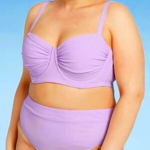 🧁B2G1🧁 Target Xhilaration Lilac Underwire Swim Top AND High Waist Swim Bottom
